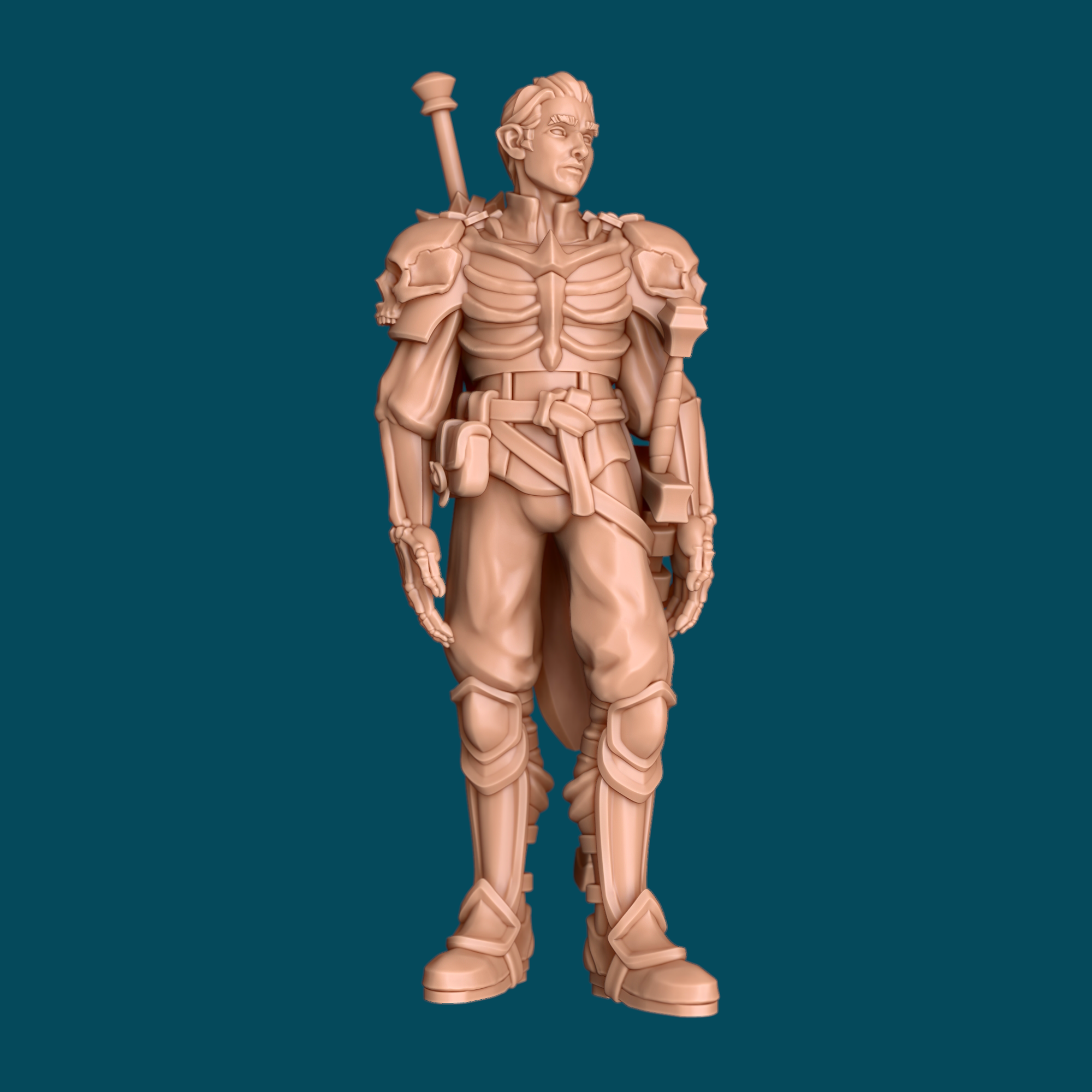 eurshin dramatic half-orc - dnd miniature presupported board game character dungeons dragons fantasy fighter frost grave mini pathfinder paladin pre supported rpg supports tabletop ttrpg wargame 3D print model - Mito3D