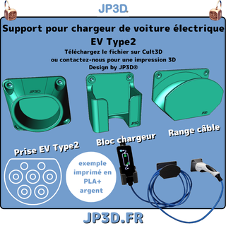 ev type2 électrique voiture chargeur supporter jp3d hyundai ioniq 3d print model - Mito3D