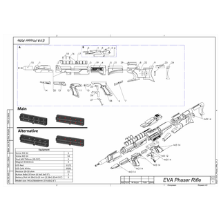 eva phaser rifle Estrela caminhada contato imprimível 3d modelo stl + cafajeste agrupar comercial 3d print model - Mito3D