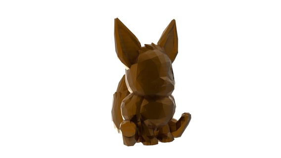 evee low-poly art evee low poly animalpokemon  3d print model - Mito3D