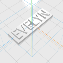 evelyn letters name female 3d gift 3d print model - Mito3D