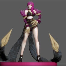 Evelynn sexy estatua jajaja liga leyendas juego hembra personaje niña 3d impresión ahri of figurilla mujer 3d print model - Mito3D
