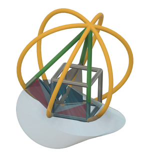 evertbile cube oloid circumsphere schatz evertible math art 3d print model - Mito3D