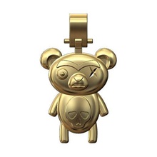 evil bear pendant bail 3d print model jewelry teddy printable necklace bling hip hop pendan panda 3d print model - Mito3D