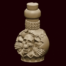 garrafa vela arte scull feitiçaria interior cera Magia Preto 3d print model - Mito3D
