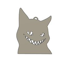 evil cat smile keychain necklace earring jewelry 3d print model - Mito3D