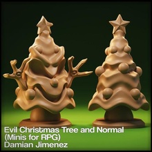 mal Navidad árbol miniatura mesa rpg papel jugando juego pan jengibre Galleta azar 3d print model - Mito3D