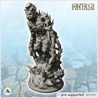 evil demon rocky thorny skin 6 - medieval fantasy magic feudal old archaic saga 28mm 15mm chaos darkness scenery figure statue miniatures resin character rpg terrain diaroma mini middle age dark fantastic war traditionnal empire village 3d print model - Mito3D