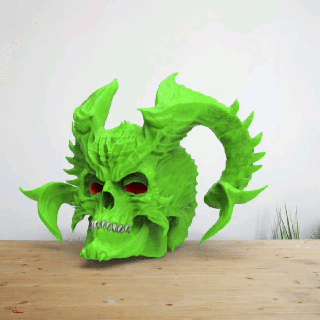evil demon skull horns skulls cranium lebka schadel calaca heavy metal metalskull evilskull 3d print model - Mito3D