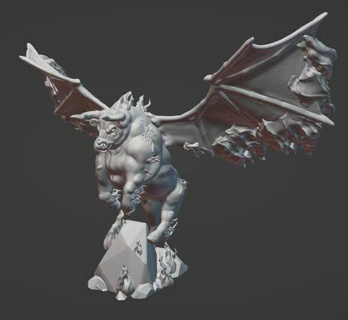 evil dwarfs 2 demonic bulls 10mm Game wargame bale hashut chaos dwarves dwarf fantasy taurus bull 3d print model - Mito3D