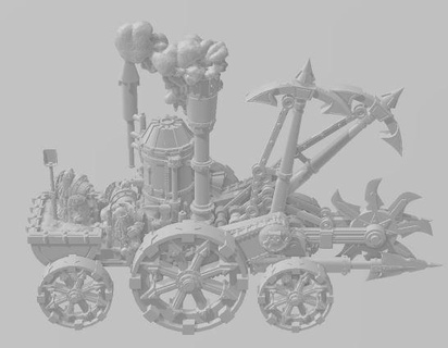 evil dwarfs skullsplitter siege engine 10mm wargame skullcracker hashut chaos dwarves dwarf fantasy 3d print model - Mito3D