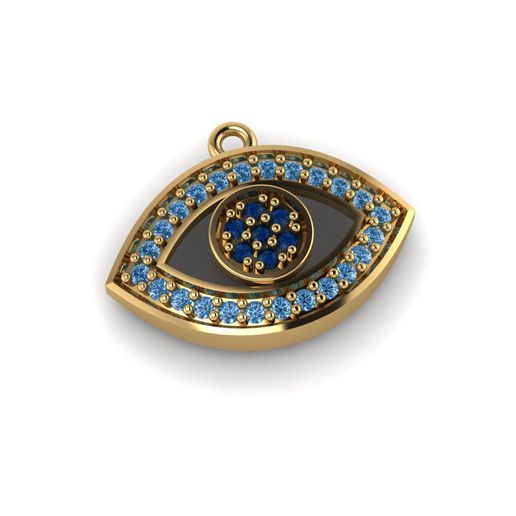 evil eye jewellery jewelry pendant gold silver diamond jewel 3d printable 3D print model - Mito3D