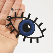 evil eye key chain - lucky charm fashion ring blue black 3d print model - Mito3D