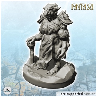 evil lord armor shoulder protection weapon 15 - medieval fantasy magic feudal old archaic saga 28mm 15mm chaos darkness demon scenery figure statue miniatures resin character rpg terrain diaroma mini middle age dark fantastic war traditionnal empire village 3d print model - Mito3D