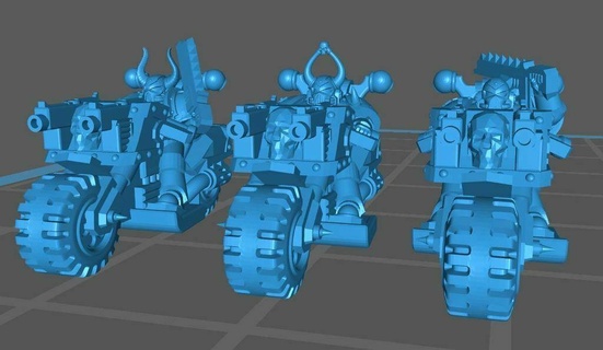 evil marines bikers galactic - bike remix 6mm chaos space epic epic40k 40k armageddon scale models 3d print model - Mito3D