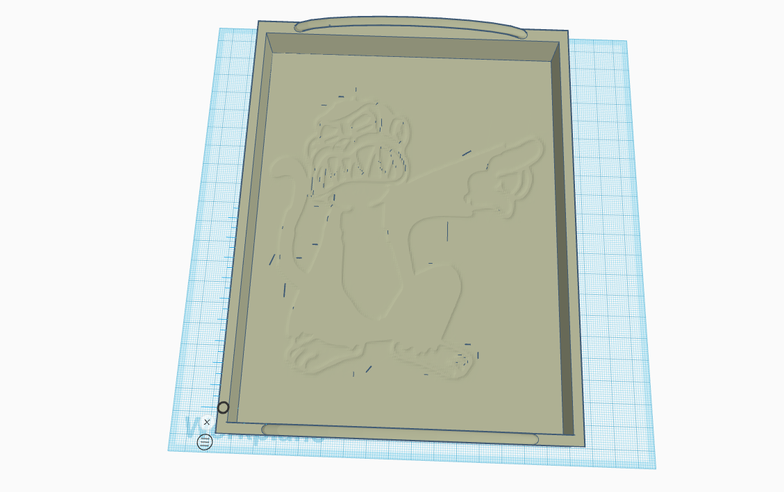 evil monkey -serving tray painting poster tile lithophane model 3d-model serving 3D print model - Mito3D
