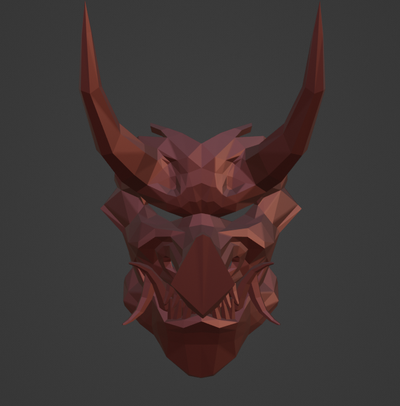 evil oni mask demon 3d print model - Mito3D