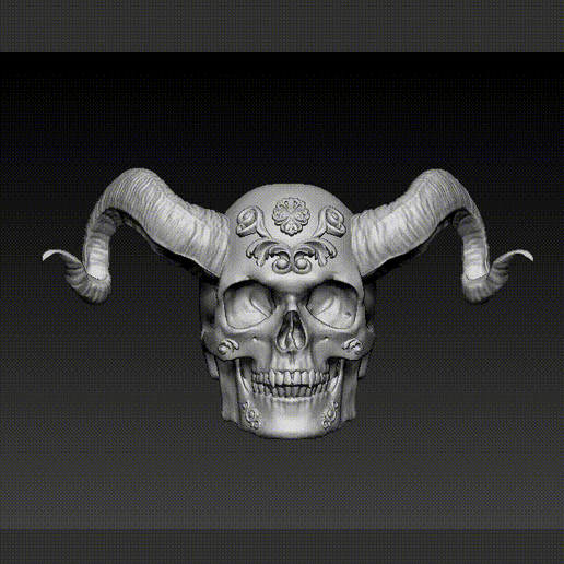 mal cráneo recipiente Arte calavera malvada cuernos humano cráneodestinatario calaveras craneo 3D print model - Mito3D