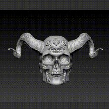male cranio destinatario arte teschio malvagio corna umano teschi calavera craneo 3d print model - Mito3D