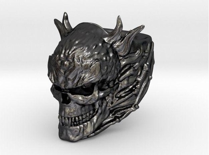 evil skull ring Jewelry pendant charms braclete earrings 3d print model - Mito3D