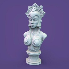 evil warrior goddess lyn mini bust 3d print model - Mito3D