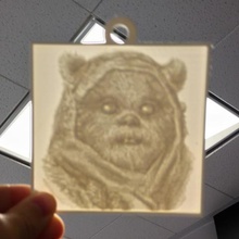 ewok lithopane art personalizado Arte en 2d 3d print model - Mito3D