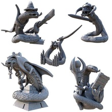 ex-wizards familiars snake hero crew dnd ttrpg fantasy dungeons and dragons miniature ophidian familiar wizard barbarian wizards 3d print model - Mito3D
