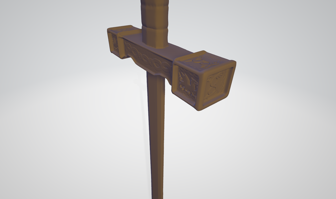 excalibur spada excaliber medievale cavaliere 3d modello arma alto poligono poli 3d print model - Mito3D