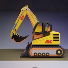excavator excavator toy art decor sculpture 3d print model - Mito3D