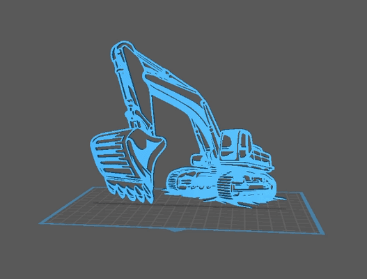 escavadora arte ninguém construção mod le 3d lisme 3d print model - Mito3D