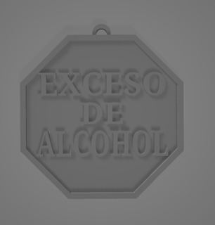AŞIRI alkol takı anahtar yüzük 3d print model - Mito3D
