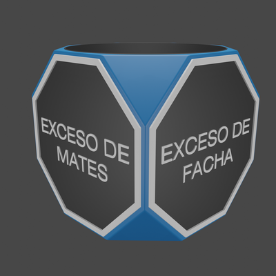 excess mate to customize polymer geometric fashion argentina black white 3d print model - Mito3D