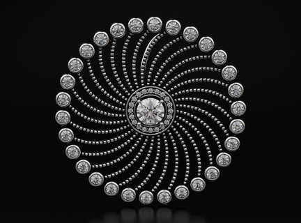 exclusif boucles d'oreilles diamants 596 3dprinted conception mode or d'or bijou bijoux impression imprimable prototypage argent 3d print model - Mito3D