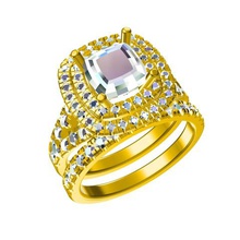 gioielli esclusivi modelli cad 3d anello nuziale set modello stl di nozze Modello fidanzamento 3d print model - Mito3D