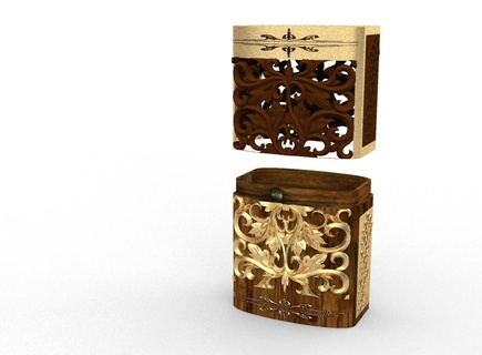 esclusivo confezione scatola mobilia interni moderno legna regalo storage box vite profumo 3d print model - Mito3D