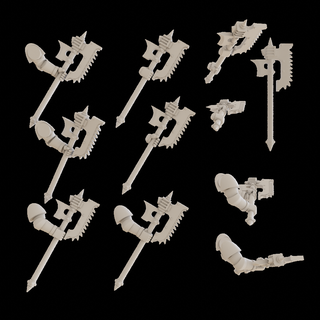 excoriator chainaxe weapon upgrades world eaters rampager squad horus heresy wh40k legion space marine melee weapons power upgrade 30k chaos rampagers chain axe 3d print model - Mito3D