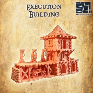 execution building 28 mm tabletop terrain house rpg dnd town medieval supportfree old stone prison playable interior modular 28mm 25mm 15mm wargame 3d print model - Mito3D