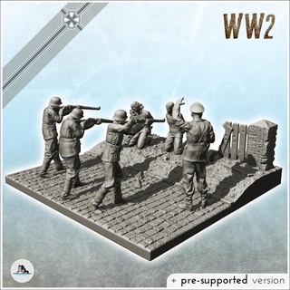 execution scene german rifle squad officer 5 - pre-supported version included germany eastern western normandy stalingrad berlin bulge wwii Game scenery figure statue miniatures resin character rpg terrain diaroma mini reich blitzgrieg ww2 second world war 3d print model - Mito3D