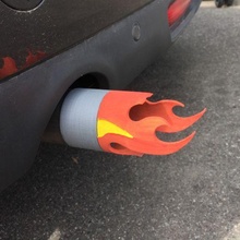 exhaust flame gadget car tailpipe decoration vehicle voxelab voxelabcultscar 3d print model - Mito3D