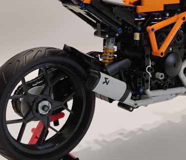 exhaust motorcycle brick technic 3d print model - Mito3D