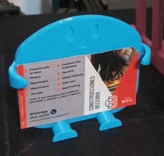 espositore tarjetas monflo carta Schermo In piedi titolare supporto carte tenero amichevole simpatico stand 3d print model - Mito3D