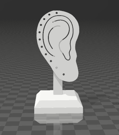 espositore parà aros forma de orecchio 3d print model - Mito3D