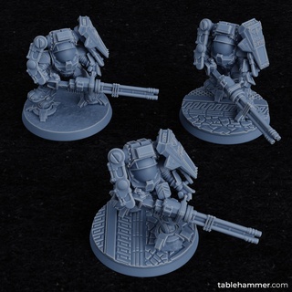 exo dwarves trigun federation tyr dwarf guard heavy mecha scifi rifle shields scenic exosuit opr tablehammer spacedwarves 3d print model - Mito3D