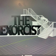 exorcist horror movie staircase scene display art movies scary halloween film demon 3d print model - Mito3D
