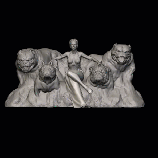 exotisch schikanieren amerikanisch Thron Kunst Französisch Stier Hund Bulldogge Englisch Bildhauerei Tier Spielzeuge Spielzeug Skulptur Hunde 3d print model - Mito3D
