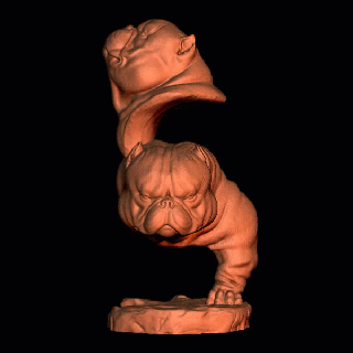 exótico matón hembra masculino busto animal juguetes Arte juguete escultura perros perro americano 3d print model - Mito3D