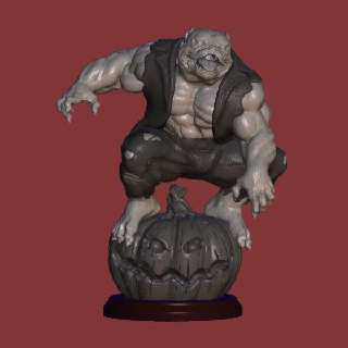 exotic bully pumpkin exotic bully animal pumpkin halloween pumpkin exotic dog american buly hallowen toys art toy sculpture dogs dog sculture dog american bully  3d print model - Mito3D