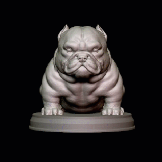 esotico prepotente cucciolo arte bambino bulldog Inglese Toro cane scolpire americano animale giocattoli giocattolo scultura cani 3d print model - Mito3D