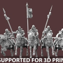 expendable brigade - pressupported tool astra militarum cavalry great war horsemen knights riders warhammer 40k 3d printing death corps 3d print model - Mito3D