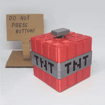 esplodendo tnt minecraft esplodere rampicante blocchi primavera esplosione cubi pulsante trigger conforme meccanismo calcolo mestiere scherzo scherzare bavaglio 3d print model - Mito3D